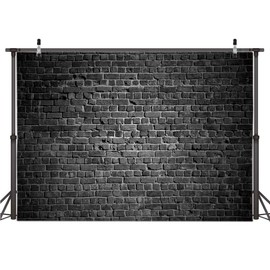 AIIKES 11-894 Black Brick Wall Photography Background Retro Brick Wall Background Retro Portrait Shooting Background Birthday Background 11-894