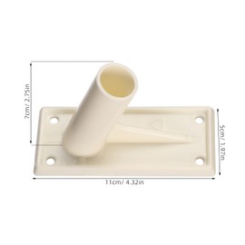 Kisangel 2Pcs Plastic Flag Pole Bracket, Wall Flag Pole Mount Adhesive Holder Rack Bracket for Outdoor Garden Stand Base Porch