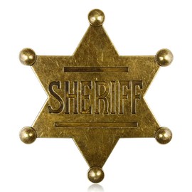 Lotsdonxia Vintage Zinc Alloy Western Sheriff Star Badge Brooch – Retro Hexagonal Pin for Parties, Commemorative Events & Western Themed Decorations