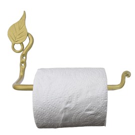 Hand Forged Antique Gold Leaf Toilet Paper Holder Iron Handmade Toilet Paper Holder Modern Farmhouse Wall Mounted Toilet Paper Holder Heavy Duty Bathroom Tissue Roll Holder by Living Ideas