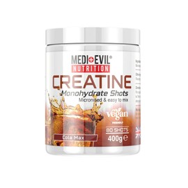 Medi-Evil Nutrition Creatine Monohydrate Powder 400g, Cola Max Flavour, Micronised for Easy Mixing, Improve Strength and Physical Performance