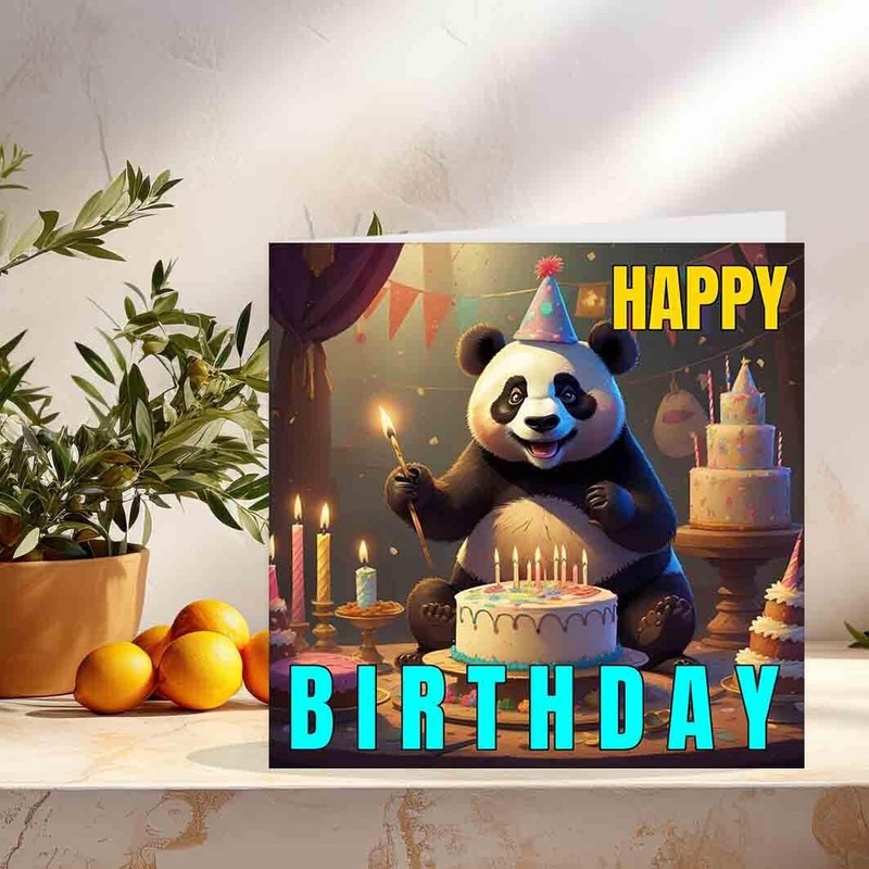 Panda Birthday Card - Cute Happy Birthday Panda Cards 145