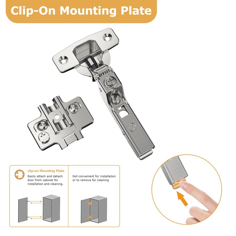 Furniware 2 pcs Soft Close Cabinet Hinge,4D Adjustment(Depth, Side,Height and