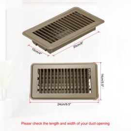 PATIKIL 8 x 4 Zoll grundregister, 1 Stück Schwerlast-Luftgitterabdeckung aus Stahl, verstellbare Dekor-Lüftungsschlitze für Seitenwand, Zuhause, Büro, Braun