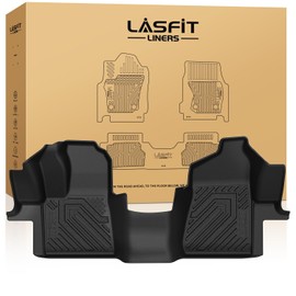 LASFIT Front Floor Mat for 2015-2021 Ford Transit 150/250/350/350HD with Vinyl Floor(Not Fit for Transit Connect) All Weather Protector TPE Car Floor Liner for Transit Vans, 1st Row Only, Black