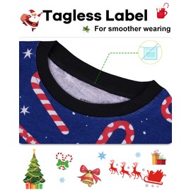 DAUGHTER QUEEN Boys Christmas Pajamas Toddler Candy Cane PJs Kids Xmas Pj Sets 100% Organic Cotton Jammies Children Sleepwear Star Clothes Size 2T Age 2 Year