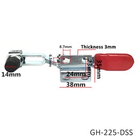 Toggle Clamps GH-225-DSS, Quick Release Horizontal Clamp Antislip Red Latch Clamp with 227kg/500Lbs Holding Capacity for Woodworking Metalworking Welding (Stainless Steel)