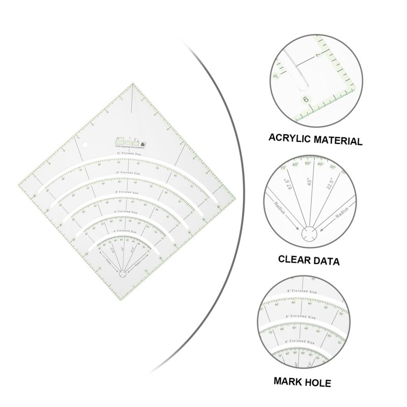 Gatuida Quilting Ruler Multifunctional Acrylic Sewing Ruler with Cutter Design
