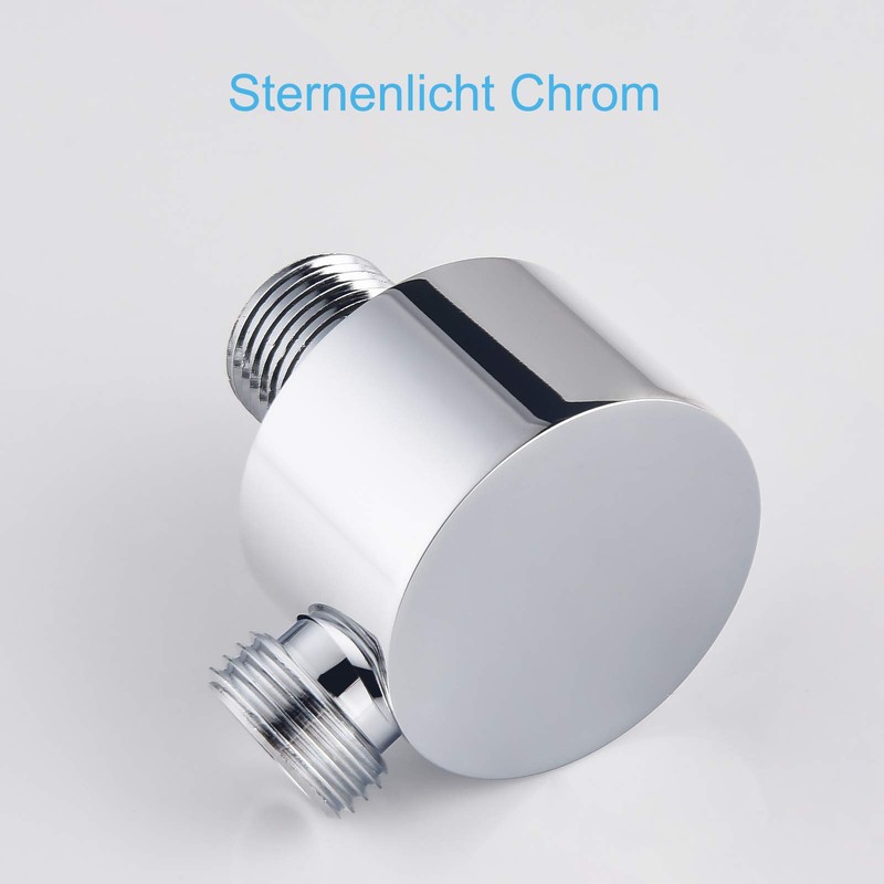 Round Hose Connection Wall Connection Elbow Chrome Keymark Brass Universal