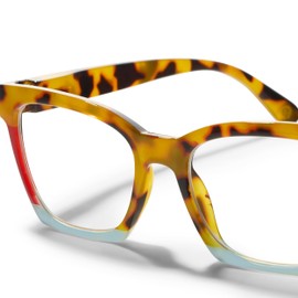 Peepers by PeeperSpecs Women's Birdie Square Reading Glasses, Tokyo Tortoise, 2.25