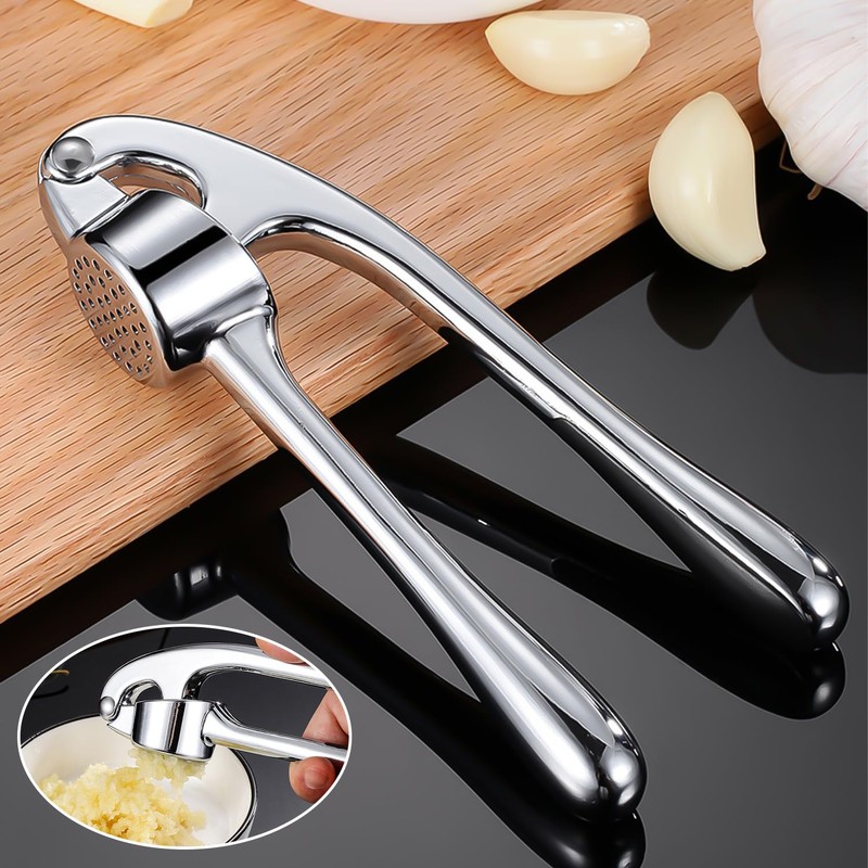 Garlic Press Made of Stainless Steel, Dishwasher Safe, Practical Garlic