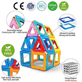 Jasonwell Bloques Magnéticos Juguetes Construccion - Juego Imanes Blocks Didacticos 3D Creativos y Educativos 42 Piezas Buen Regalo Aprenda Color y Fo