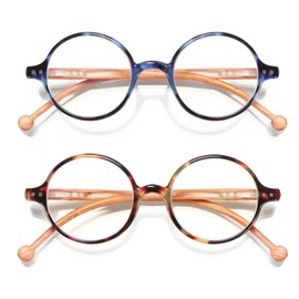 TISHUI Readers for Women Men +1.75 Blue Light Blocking Reading Glasses Unisex Round Cheaters Circular Lightweight Blue Ray Glasses