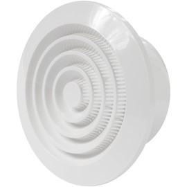 4'' Inch / 100 mm White Plastic Ceiling Vent Cover - Louvered Air Intake Cover - Outdoor Indoor - Built-in Screen Mesh - Round Exhaust or Supply Soffit Grille for HVAC Bathroom Home Office, Kitchen