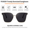 FEISEDY Women Trendy Sunglasses Oversized Square Fashion Designer Style Large