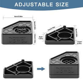 SEISSO 4 Pack Anti Vibration Pads for Washing Machine Support, Pedestal for Washer and Dryer with 1100 lbs Weight Capacity, Washing Machine Foot Pads for Anti Slip Protect Laundry Room Floor(Black)