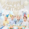 Dusty Blue Birthday Decorations for Men Women Kids,White Sand Cream