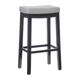 Linon Home Décor Kingston Gray Bar Stool, Black