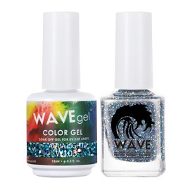 WAVEGEL Soak-Off Gel & Nail Lacquer Matching Duo Set - Simplicity Collection - #W103 Aqua Light I 0.5 Oz