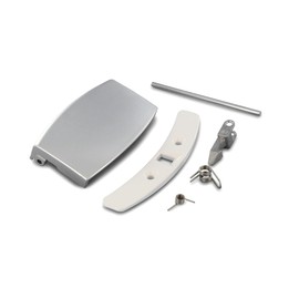 DL-pro Door Handle for AEG Electrolux 405508555/1 4055085551 Handle Door Opener Silver Set with Locking Nose etc. for Washing Machine