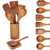 Wooden Spoons for Cooking, 9 Pcs Teak Kitchen Utensils Set