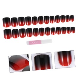 FOMIYES Elegant Gradient Nails Decal Stickers Set 48pcs Pre-glued Fake Nails for Home Salon Use