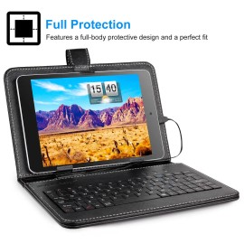 7.9in Protective Keyboard Case with PU Leather Back Stand Tablet Cover Via USB 2.0 Cablecolor: Black Color