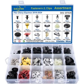 OAUTOO 180pcs fits Chevy Equinox 2018-2024 Auto Body Interior and Exterior Retainer Fastener Clip Assortment