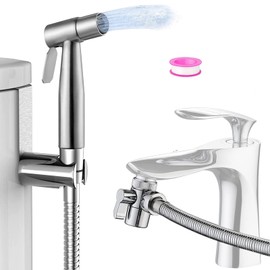Bidet Toilet Sprayer, high Pressure Hose, Non-Leakage Stainless Steel Brushed Toilet Cleaner Wall for Women Washing, Baby Diaper Cleaner