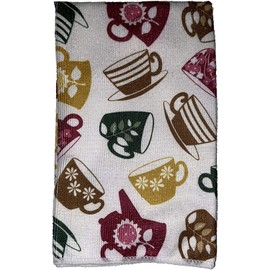 Petal Cliff Set of 6, Cup & Saucer Design Microfiber Kitchen Towels/Bar Mop, Ultra-Absorbent & Fast Drying Size : 16" x 19".