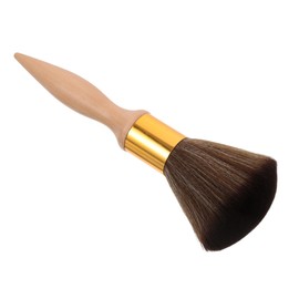 Ipetboom Soft Neck Brush for Barbers Ergonomic Wooden Handle Hairdressing Tool Gentle Bristle Hair Sweep Brush for Neckline Cleaning at Salons and Home Grooming