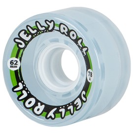 V N L A Backspin Jelly Roll Outdoor Roller Skate Wheels - 62mm 78A Hardness, Transparent Urethane - 8 Pack/Blue