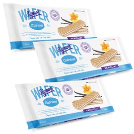 Cabrioni Italian Vanilla Signor Wafer - Delicious Wafer Sticks with No Palm Oil - Italian Cookies Made with Natural Ingredients for a Light, Crunchy Texture Filled with Rich Vanilla Cream - 3 Pack