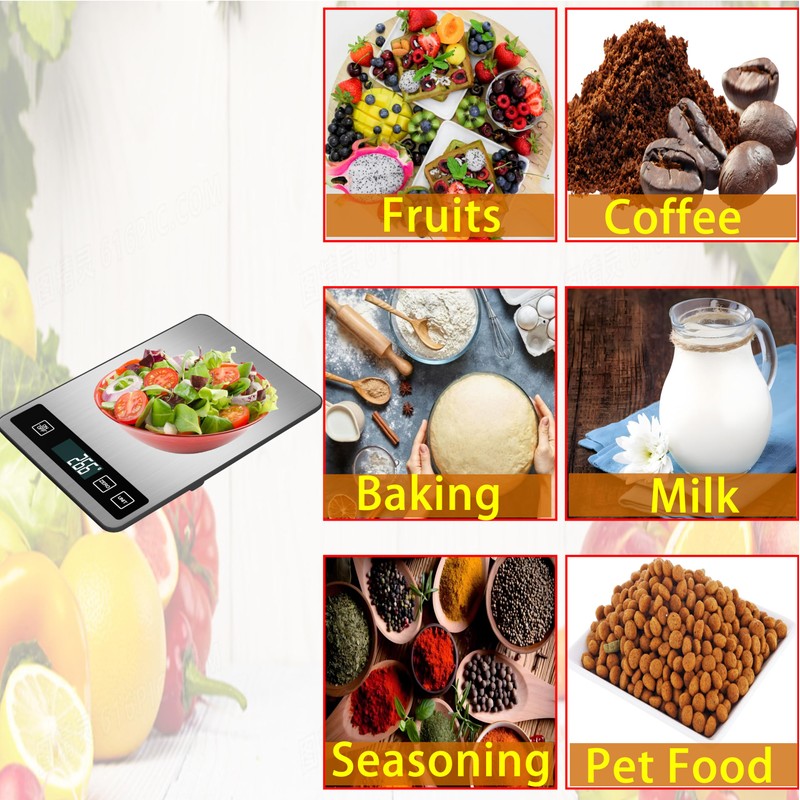 VITSOL 33lb/15kg Digital Kitchen Scale, Food Scale, High Capacity Weight