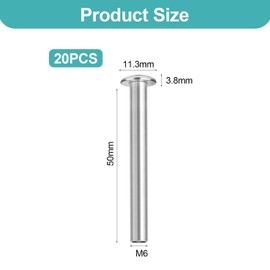 20 Pieces of Metal Rivets, Multi-Purpose Hardware Accessories, Garden Tool Restoration, Suitable for Garden Shovels, Hoes, and Forks.