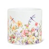 Abbott Collection Large Dragonfly & Floral Planter - Ceramic, Multicolor