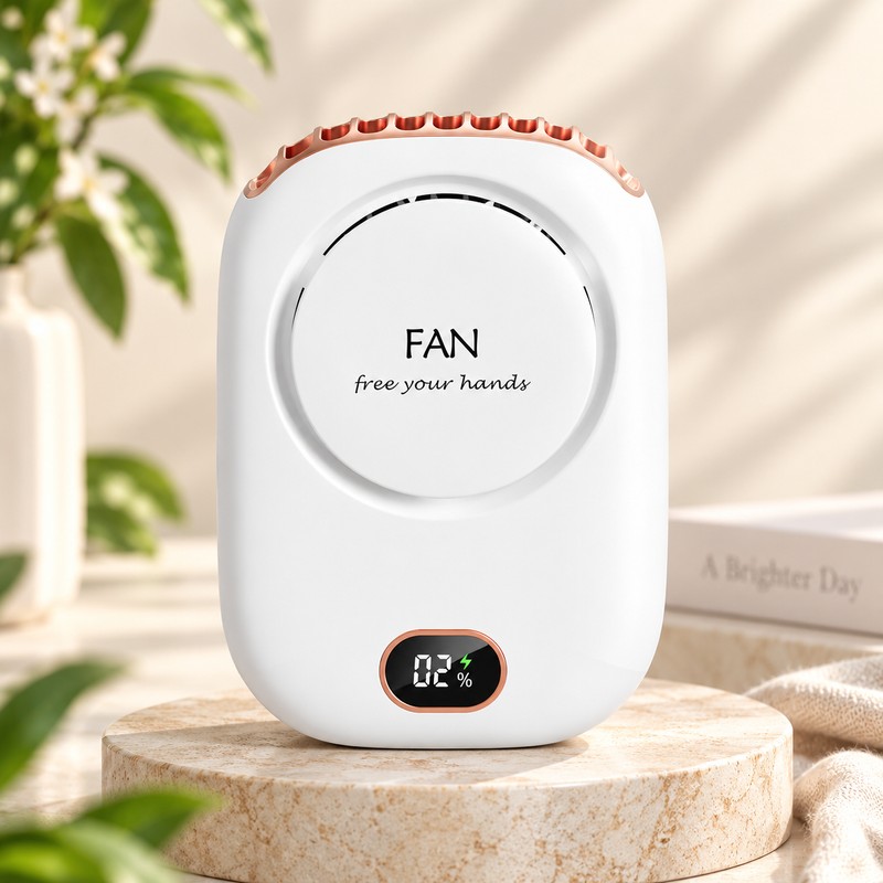 Portable Wearable Fan for Outdoor Use – 3-Speed Rechargeable Cooling