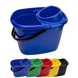 Professional 14L Mop Bucket with Wringer (Blue) Colour Coded With Easy Carry Handle for Domestic and Commercial Cleaning Hospital Contract Cleaning Industrial - Avern