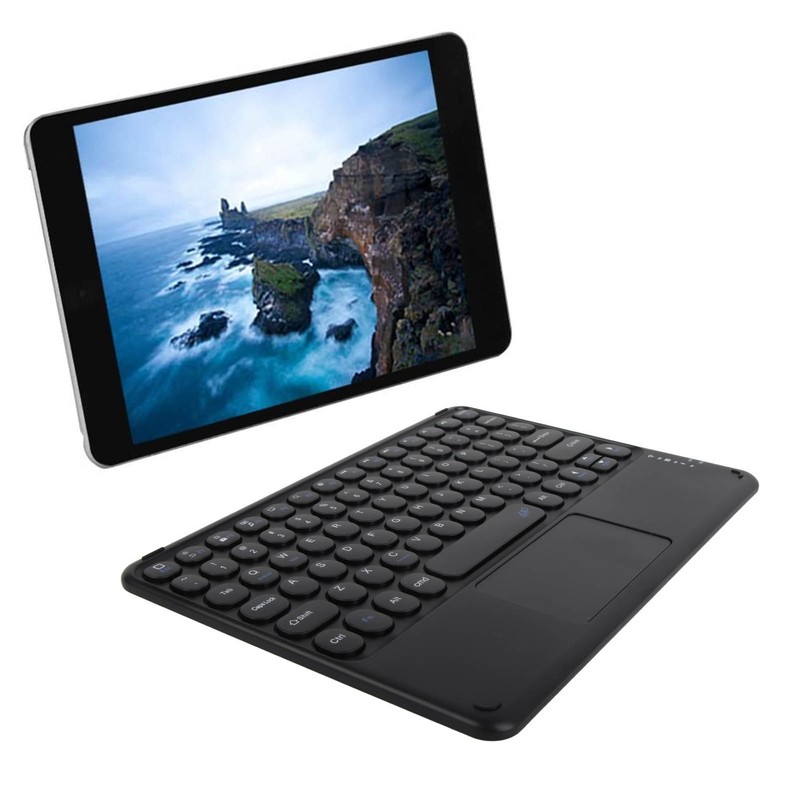 Wireless Keyboard 10in Round Keycap Touchpad Function Portable Widening Enlarging