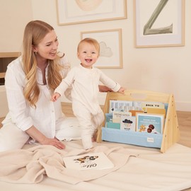 Beautiful Bookshelf for Kids - Decorative Nursery Organizer to Display All Books of Your Little One - The Perfect Shelf for Your Baby Girl or Boy´s Montessori Bedroom or Toddler Play Room Decor