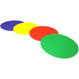 Splay Circle Floor Round Rubber Markers | 10 Inches or 25 Cm diameter (Set of 4) Indoor Outdoor Flexible Sport Spot Markers | Strong, Durable & Thick Circle Rubber Speed Agility Training Set Discs