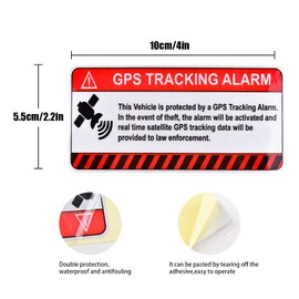 Anti-Theft GPS Tracking Sticker Set, Self Adhesive Car Decals with Warning Sign Decal or Static Cling Decal Inside Car Window, Car, Motorcycle, Bike, Vehicle Anti-Theft Security Sign (8)