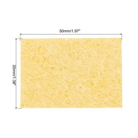 sourcing map 40PCS Soldering Sponge 50 x 35mm Rectangle Deep Yellow Cleaning Pad Welding Tip Iron Replacement for Cleaning Soldering Iron 2mm Natural Thickness 11mm Water Absorption Thickness