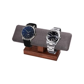 TINGSING Walnut Watch Stand T-Bar Watch Holder Faux Suede Watch Rack Bracelet Display Stand Jewelry Organizer for Watches, Braceletes, Watch Stand for Men, Men's Gift on Christmas,Gray