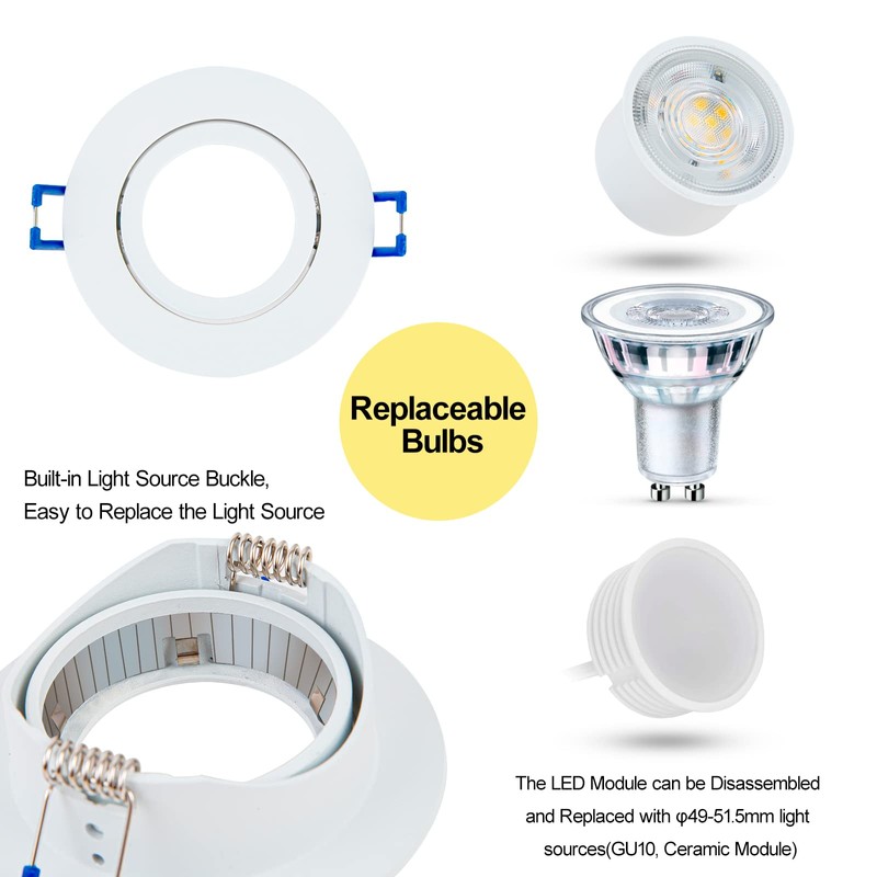 URing LED Recessed Spotlight, Flat, Swivelling, Dimmable, LED Spot with