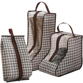 Boot Storage Bag, YouXiaor 3 Pieces Boot Bag with Handle Shoe Bag Dustproof Waterproof Boots Garage Travel Shoe Bag Shoes Bag Boots Storage Bag for Short High Boots, beige, Classic