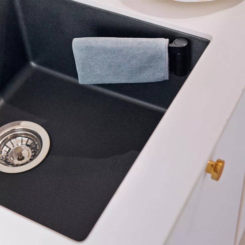 Happy Sinks Magnetic Dish Cloth Holder Stainless Steel Silver New