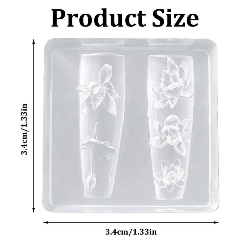 Flower Molds Silicone for Nails, Practical Nail Art Molds 3D