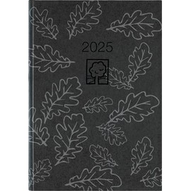 Zettler - Pocket Calendar 2025 Anthracite, 10.2 x 14.2 cm, Pocket Planner with 400 Pages in Cardboard Cover, Daily and Week Counting, Moon Phases, Monthly Overview and International Calendar