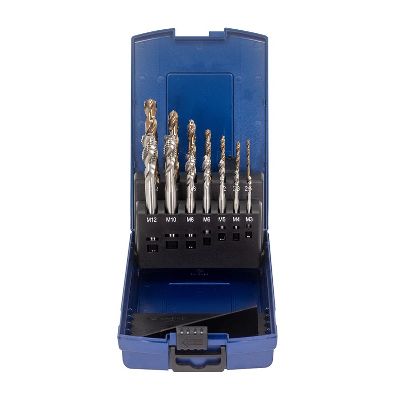 WSH-TOOLS Machine Tap Set Blind Hole M3, M4, M5, M6,